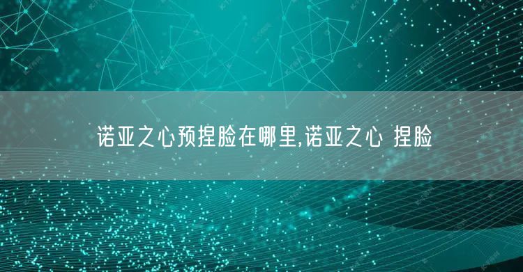 诺亚之心预捏脸在哪里,诺亚之心 捏脸