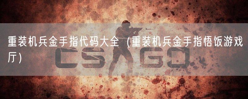 重装机兵金手指代码大全（重装机兵金手指悟饭游戏厅）