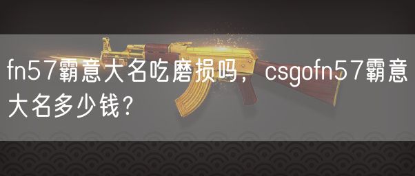 fn57霸意大名吃磨损吗,csgofn57霸意大名多少钱?