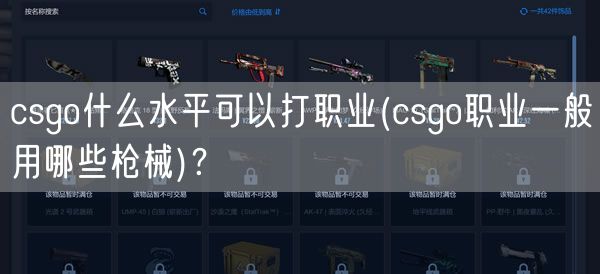 csgo什么水平可以打职业(csgo职业一般用哪些枪械)?